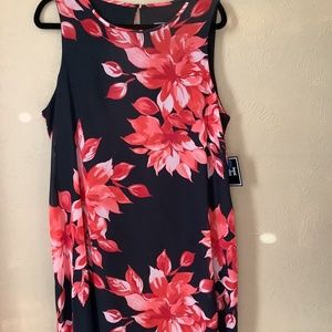 Black flowered lined dress